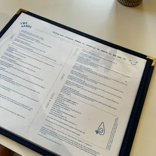 menu