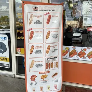 a menu for the restaurant