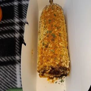 a piece of food in a box