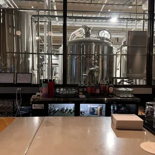 Bar Seating over looking the brewery