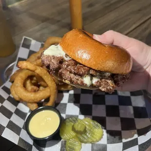 Just a Burger and Onion Rings