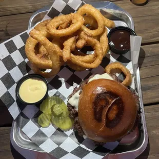 Just a Burger and Onion Rings