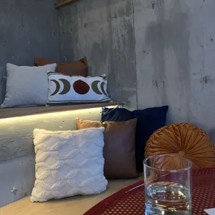 Lower level seating area by patio