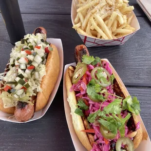 The Betty (left), Rio (right) &amp; rosemary parmesan fries