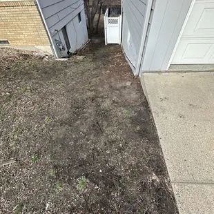 Down hill path removal. Border mulch design.