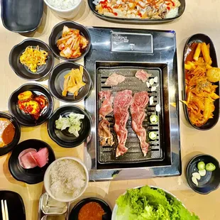 a variety of food on a table