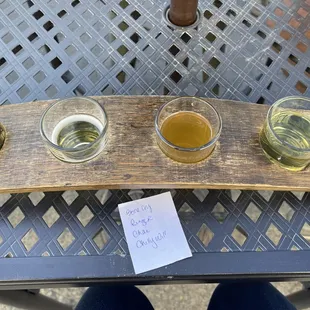 Tasting flight of four flavors.