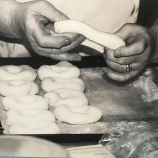Tony at our partner bakery, Neatos Bakery, making delicious scratch bagels