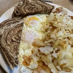 Eggs w/American Fries &amp; Marble Rye Toast