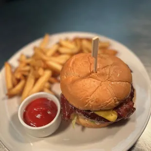 All-American Cheeseburger and fries