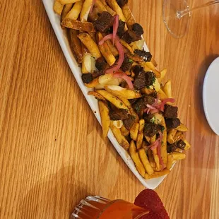 Burnt Ends Poutine and Strawberry Smash