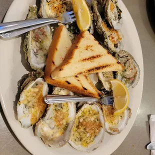 Roasted oysters
