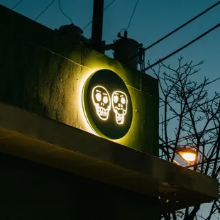 a neon sign for a restaurant