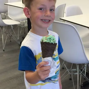 Mint &amp; Cookies in a Chocolate Waffle Cone