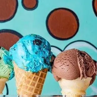 a row of ice cream cones