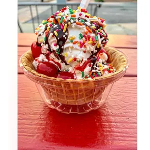 an ice cream sundae