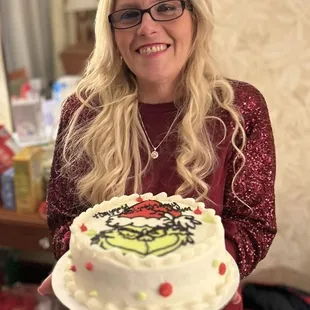 My Grinch cake. It was $35.