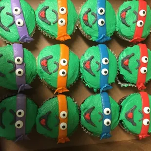a box of teenage mutant cupcakes