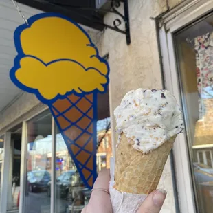 Fat Elvis in a homemade waffle cone