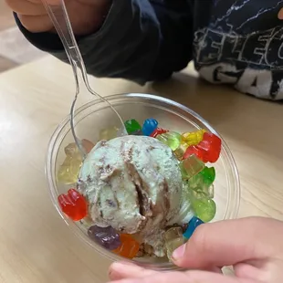 Kids size mint ice cream