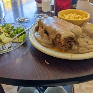 Thursday special. Meat loaf/ vegi/smashed taters/gravy...  HUGE serving of meat loaf