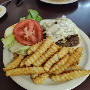Mushroom swiss burger.