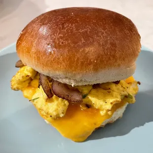Brioche breakfast sandwich