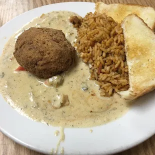 Crab Cake Stella - Jambalaya with a crawfish and crabmeat cream sauce