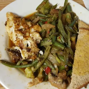 Catfish Sugar Blasters w stirfry veggies