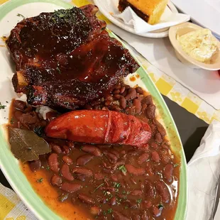 Bbq ribs  special (not on menu) with red beans and rice