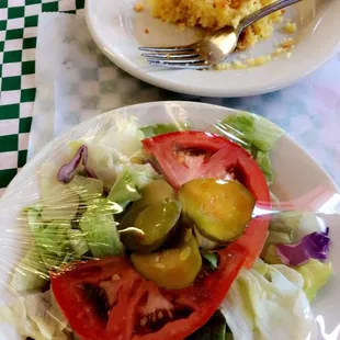 Plastic-wrapped salad