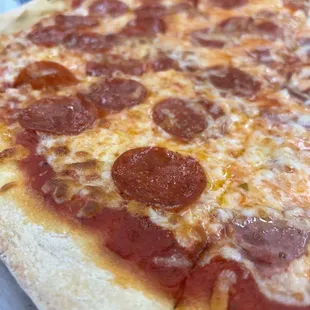 Pepperoni pizza - plain tasting, kid-friendly