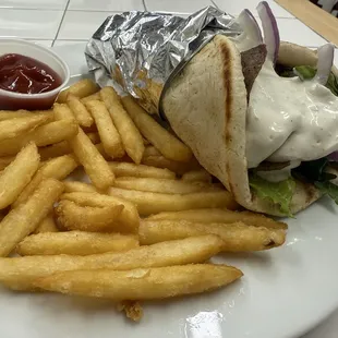 Beef Gyro with French Fries
