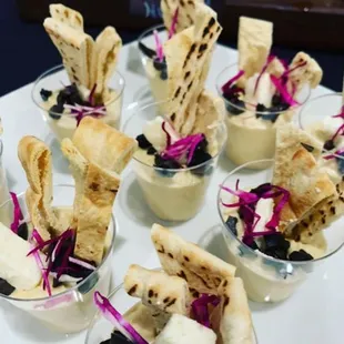 Two Skillets Hummus shots