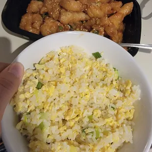 Fried rice should be brown and have more than just egg.