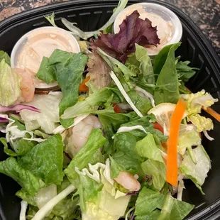 Shrimp Remoulade Salad no shrimp what a joke. Well like 4 raw shrimp. Seriously this is a joke.
