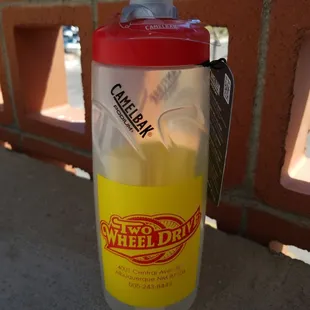 Two Wheel Drive Zia water bottle.