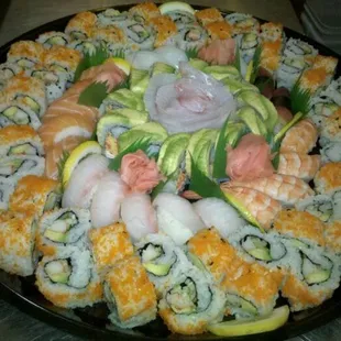 sashimi, sushi, sushi and sashimi, food