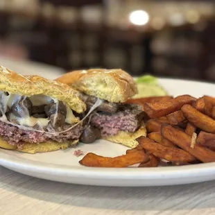 Mushroom and Swiss Burger