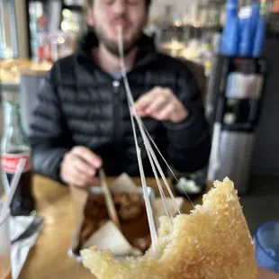 Korean corn dog cheese pull!