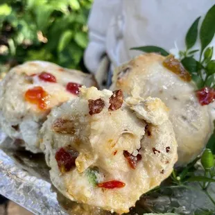 Roasted Mexican pork AND bacon biscuit w/ a peppy pepper butter