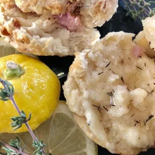 Smoked ham &amp; Swiss biscuit w/ lemon-thyme honey butter
