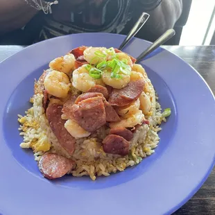 Sausage Fried Rice w/ shrimp