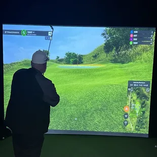 a man playing golf