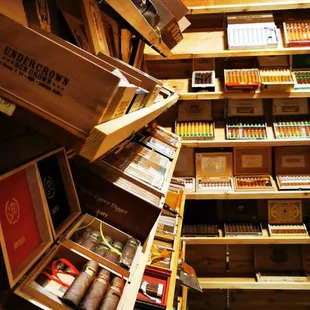 shelves of cigars and cigars