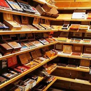 shelves of cigars