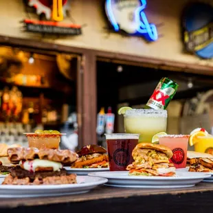 a variety of food and drinks