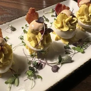 Hot Jalapeno Bacon Jam Deviled Eggs