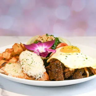 a plate of food on a table