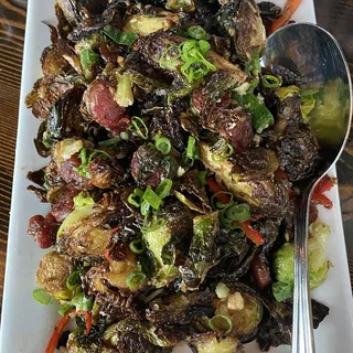 Brussel Sprouts With Chinese Sausage